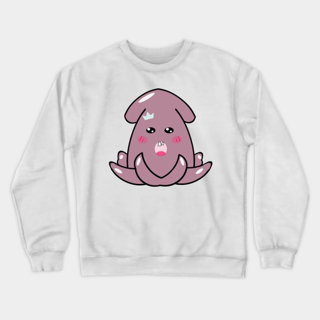 kawaii purple baby squid Crewneck Sweatshirt by Alegra Stoic